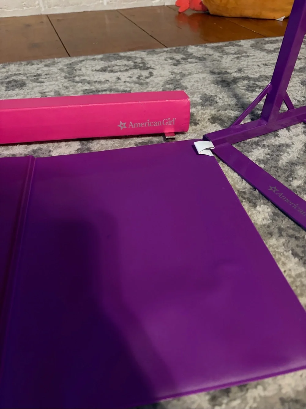 Retired American Girl Purple and Pink Gymnastics set